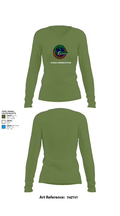 2d Assault Amphibian Battalion 2506897 Women's Long Sleeve V-neck Shirt - 42
