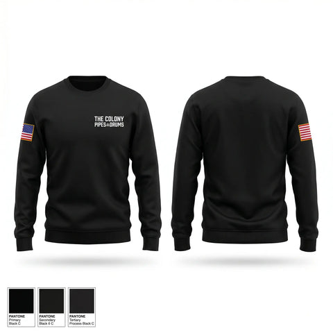 Crew Neck Sweatshirt, The Colony Pipes & Drums, Fire Department, Teamtime, Team time, sublimation, custom sports apparel, team uniforms, spirit wear, spiritwear, sports uniforms, custom shirts, team store, custom team store, fundraiser sports, apparel fundraiser