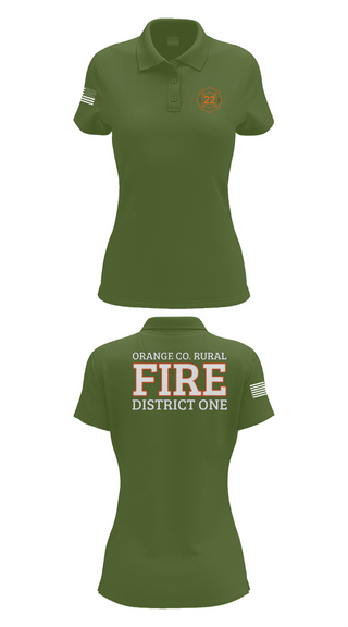 Womens Short Sleeve Performance Polo, Orange County Rural District 1 Fire Department, , Teamtime, Team time, sublimation, custom sports apparel, team uniforms, spirit wear, spiritwear, sports uniforms, custom shirts, team store, custom team store, fundraiser sports, apparel fundraiser