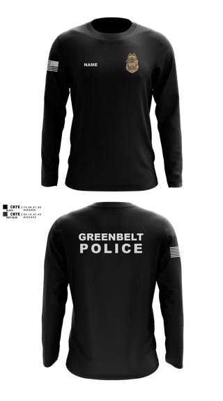 Long Sleeve Performance Shirt, Greenbelt Police Department, Police, Teamtime, Team time, sublimation, custom sports apparel, team uniforms, spirit wear, spiritwear, sports uniforms, custom shirts, team store, custom team store, fundraiser sports, apparel fundraiser