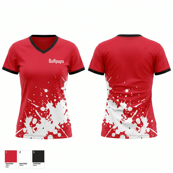 Womens Short Sleeve Vneck Shirt, Bullpups, , Teamtime, Team time, sublimation, custom sports apparel, team uniforms, spirit wear, spiritwear, sports uniforms, custom shirts, team store, custom team store, fundraiser sports, apparel fundraiser