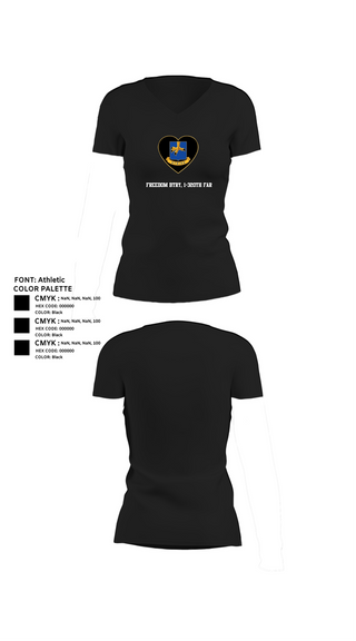 Womens Short Sleeve Vneck Shirt, Freedom BTRY, 1-320th FAR, , Teamtime, Team time, sublimation, custom sports apparel, team uniforms, spirit wear, spiritwear, sports uniforms, custom shirts, team store, custom team store, fundraiser sports, apparel fundraiser
