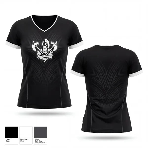 Womens Short Sleeve Vneck Shirt, Barbarians Hawaii, Rugby, Teamtime, Team time, sublimation, custom sports apparel, team uniforms, spirit wear, spiritwear, sports uniforms, custom shirts, team store, custom team store, fundraiser sports, apparel fundraiser