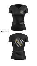 4th brigade Goose Creek High School JROTC Women's Short Sleeve V-neck Shirt - 3