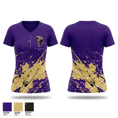 Jurupa Hills HS Women's Short Sleeve V-neck Shirt - 1