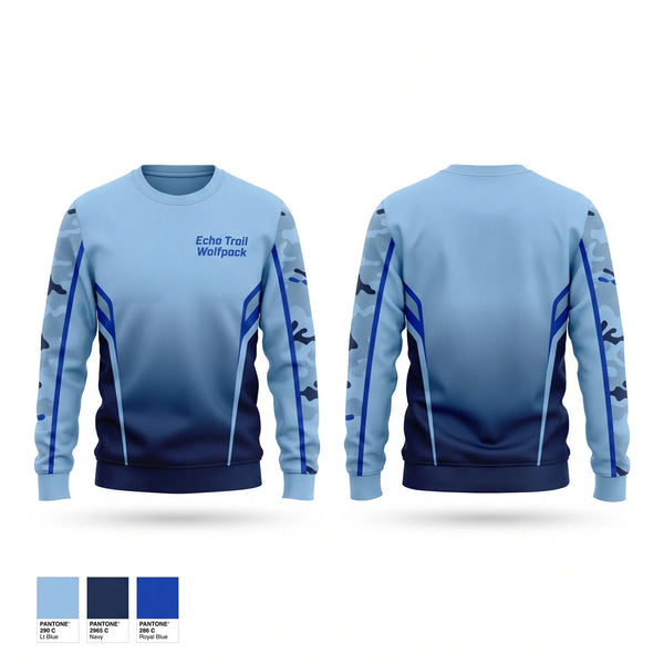 Crew Neck Sweatshirt, Echo Trail Wolfpack, Men's Basketball, Teamtime, Team time, sublimation, custom sports apparel, team uniforms, spirit wear, spiritwear, sports uniforms, custom shirts, team store, custom team store, fundraiser sports, apparel fundraiser