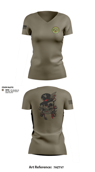 Womens Short Sleeve Vneck Shirt, C Co 2-104th GSAB, Army, Teamtime, Team time, sublimation, custom sports apparel, team uniforms, spirit wear, spiritwear, sports uniforms, custom shirts, team store, custom team store, fundraiser sports, apparel fundraiser