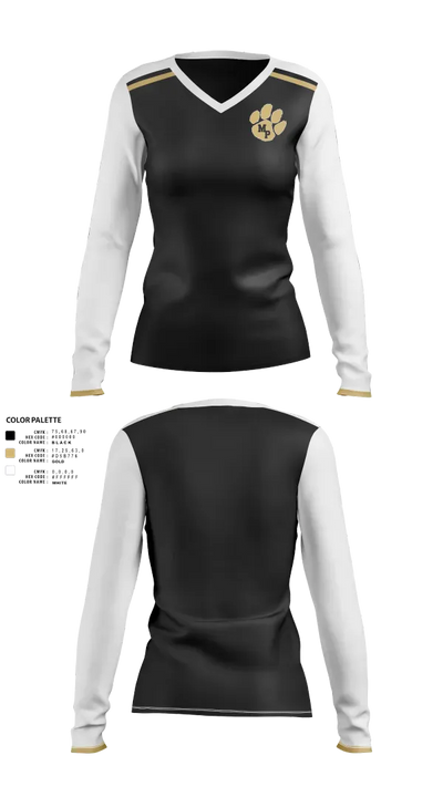 Manassas Park 46192470 Women's Long Sleeve V-neck Shirt - 21