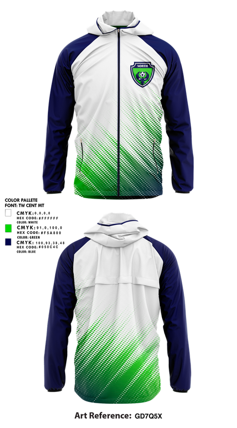 Windbreaker, North Fc, Women's Soccer, Teamtime, Team time, sublimation, custom sports apparel, team uniforms, spirit wear, spiritwear, sports uniforms, custom shirts, team store, custom team store, fundraiser sports, apparel fundraiser