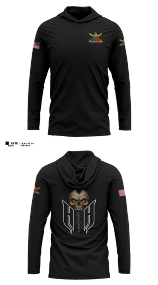 Long Sleeve hooded sunshirt, 1AD DIVARTY HHB, Army, Teamtime, Team time, sublimation, custom sports apparel, team uniforms, spirit wear, spiritwear, sports uniforms, custom shirts, team store, custom team store, fundraiser sports, apparel fundraiser