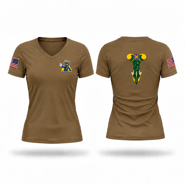 Womens Short Sleeve Vneck Shirt, 357th Spicy Company, Army, Teamtime, Team time, sublimation, custom sports apparel, team uniforms, spirit wear, spiritwear, sports uniforms, custom shirts, team store, custom team store, fundraiser sports, apparel fundraiser