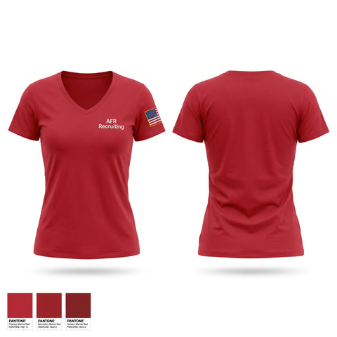 Womens Short Sleeve Vneck Shirt, AFR Recruiting, Air Force, Teamtime, Team time, sublimation, custom sports apparel, team uniforms, spirit wear, spiritwear, sports uniforms, custom shirts, team store, custom team store, fundraiser sports, apparel fundraiser