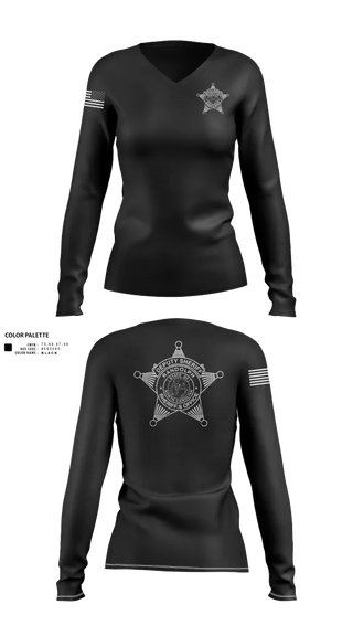 Womens Long Sleeve Vneck Shirt, Randolph County Sheriff’s Office G Unit, , Teamtime, Team time, sublimation, custom sports apparel, team uniforms, spirit wear, spiritwear, sports uniforms, custom shirts, team store, custom team store, fundraiser sports, apparel fundraiser
