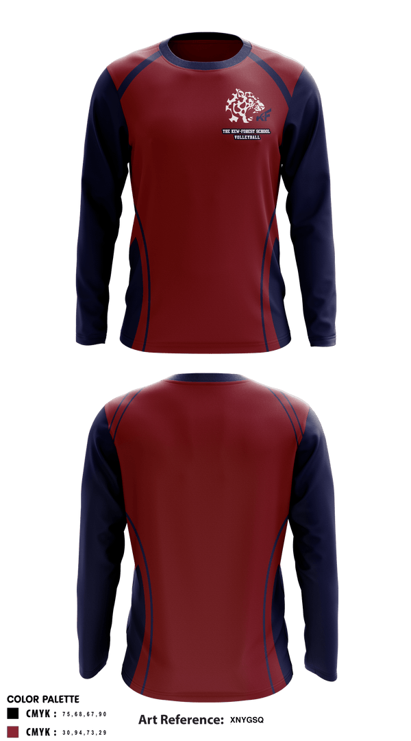 Long Sleeve Performance Shirt, The Kew-Forest School Volleyball, Men's Volleyball, Teamtime, Team time, sublimation, custom sports apparel, team uniforms, spirit wear, spiritwear, sports uniforms, custom shirts, team store, custom team store, fundraiser sports, apparel fundraiser