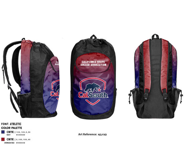 Gear Bag, California State Soccer Association – South (Cal South), Men's Soccer, Teamtime, Team time, sublimation, custom sports apparel, team uniforms, spirit wear, spiritwear, sports uniforms, custom shirts, team store, custom team store, fundraiser sports, apparel fundraiser