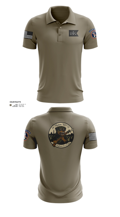 Doghouse 1st Platoon Rottweilers 61598708 Short Sleeve Performance Polo - 23