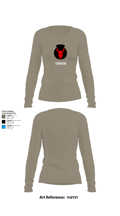 Chosen 93553712 Women's Long Sleeve V-neck Shirt - 62