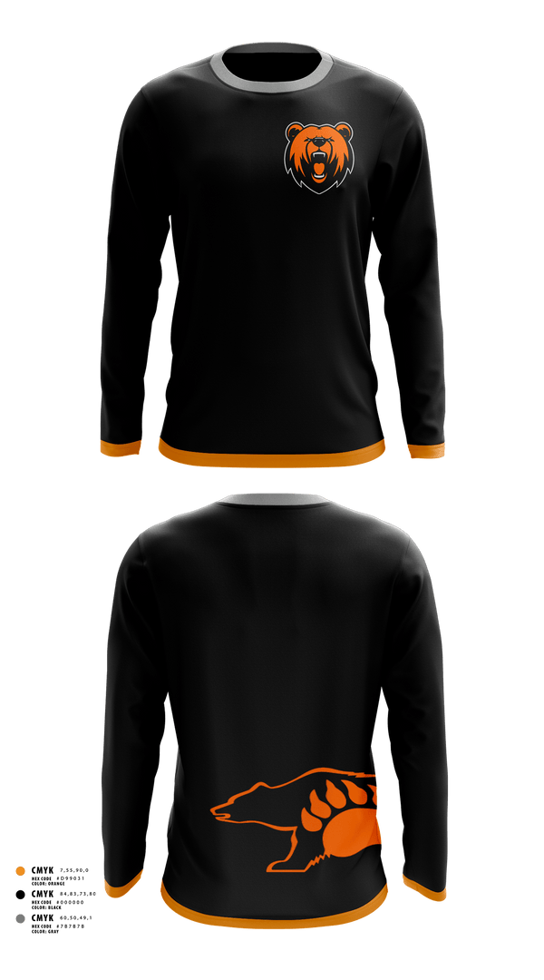 Long Sleeve Rash Guard Shirt, Lucas Cubs, Wrestling, Teamtime, Team time, sublimation, custom sports apparel, team uniforms, spirit wear, spiritwear, sports uniforms, custom shirts, team store, custom team store, fundraiser sports, apparel fundraiser