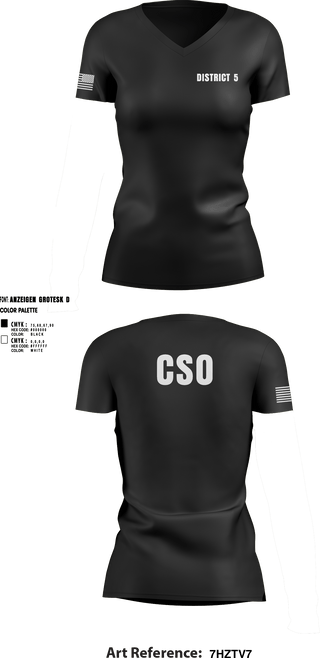 Women's Short Sleeve Vneck Shirt, District 5 CSO, Police, Teamtime, Team time, sublimation, custom sports apparel, team uniforms, spirit wear, spiritwear, sports uniforms, custom shirts, team store, custom team store, fundraiser sports, apparel fundraiser