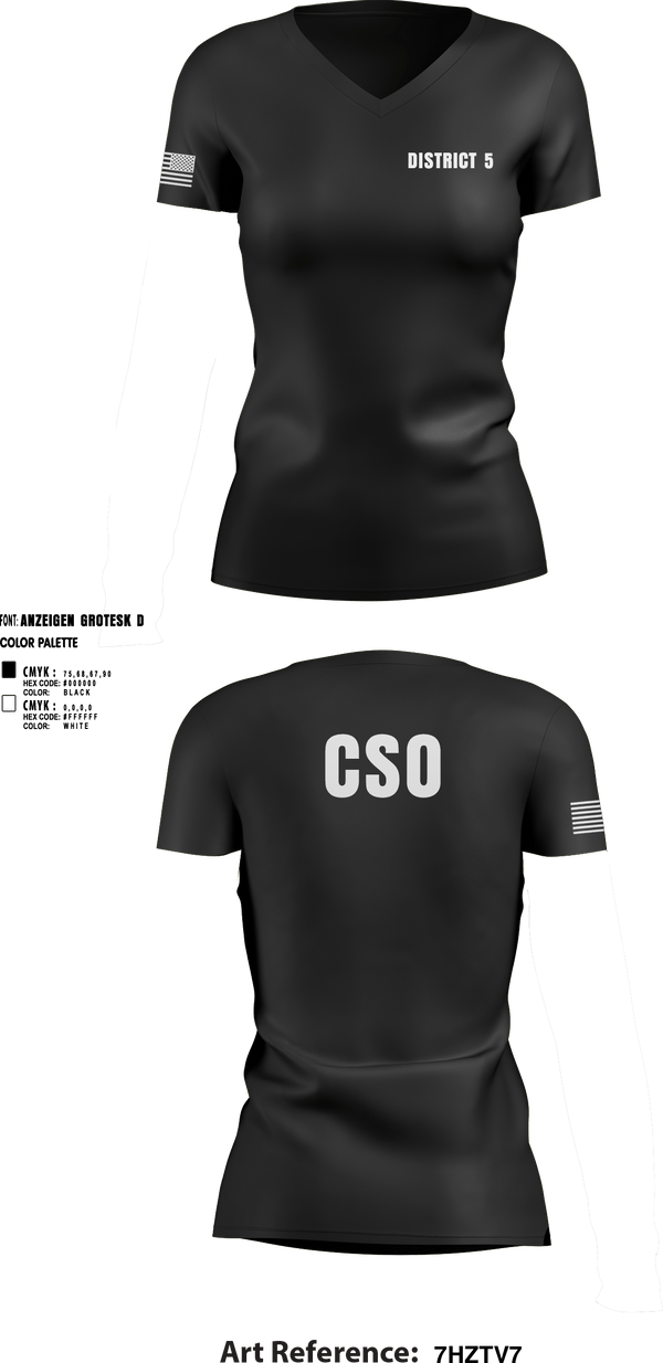 Women's Short Sleeve Vneck Shirt, District 5 CSO, Police, Teamtime, Team time, sublimation, custom sports apparel, team uniforms, spirit wear, spiritwear, sports uniforms, custom shirts, team store, custom team store, fundraiser sports, apparel fundraiser