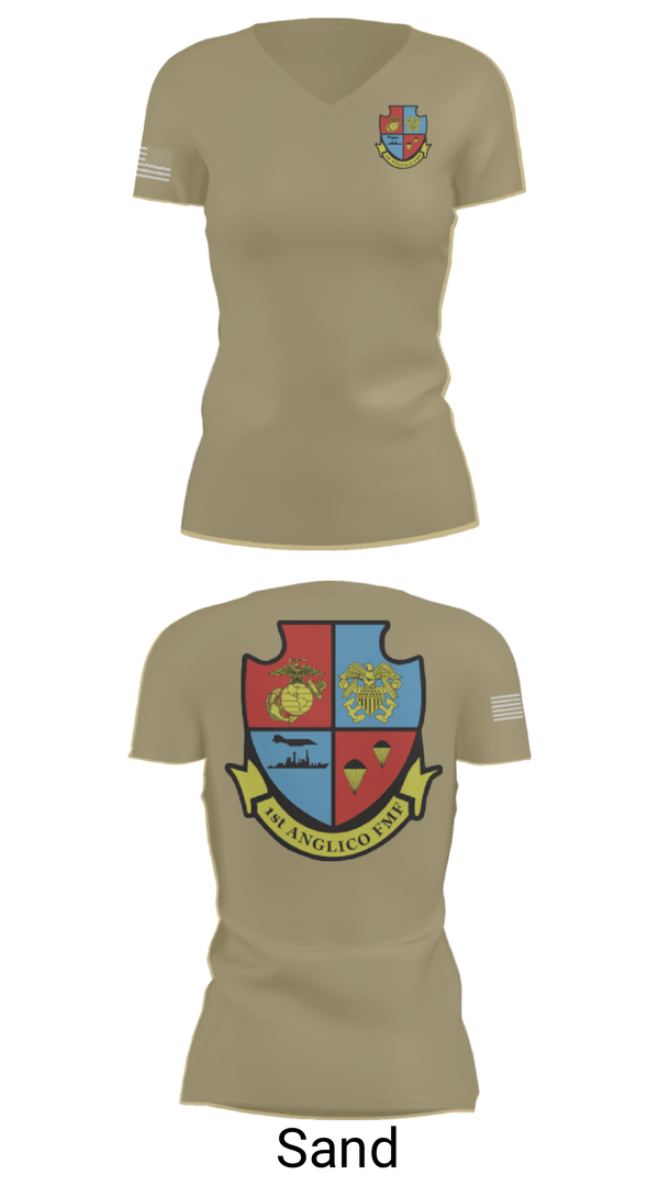 Women's Short Sleeve Vneck Shirt, 1st Anglico, , Teamtime, Team time, sublimation, custom sports apparel, team uniforms, spirit wear, spiritwear, sports uniforms, custom shirts, team store, custom team store, fundraiser sports, apparel fundraiser