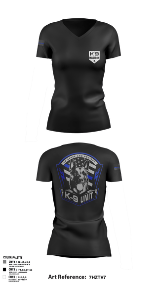 Women's Short Sleeve Vneck Shirt, K-9, , Teamtime, Team time, sublimation, custom sports apparel, team uniforms, spirit wear, spiritwear, sports uniforms, custom shirts, team store, custom team store, fundraiser sports, apparel fundraiser