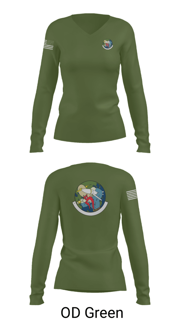 Women's Long Sleeve Vneck Shirt, 20th Intelligence Squadron, Air Force, Teamtime, Team time, sublimation, custom sports apparel, team uniforms, spirit wear, spiritwear, sports uniforms, custom shirts, team store, custom team store, fundraiser sports, apparel fundraiser