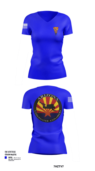 Women's Short Sleeve Vneck Shirt, Arizona Underwater Explorers, Police, Teamtime, Team time, sublimation, custom sports apparel, team uniforms, spirit wear, spiritwear, sports uniforms, custom shirts, team store, custom team store, fundraiser sports, apparel fundraiser