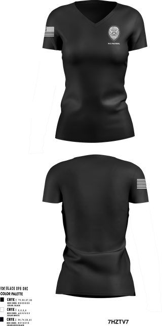 Women's Short Sleeve Vneck Shirt, P2 Patrol, Police, Teamtime, Team time, sublimation, custom sports apparel, team uniforms, spirit wear, spiritwear, sports uniforms, custom shirts, team store, custom team store, fundraiser sports, apparel fundraiser