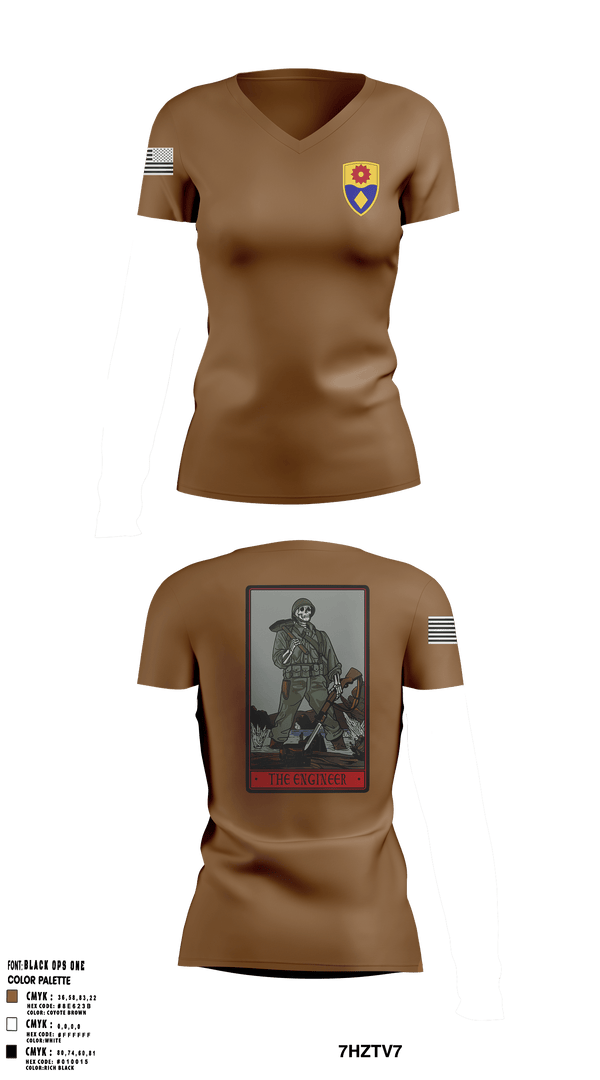 Women's Short Sleeve Vneck Shirt, 649 ENG CO, Army, Teamtime, Team time, sublimation, custom sports apparel, team uniforms, spirit wear, spiritwear, sports uniforms, custom shirts, team store, custom team store, fundraiser sports, apparel fundraiser