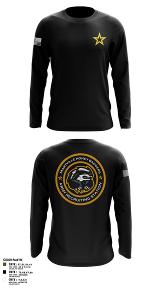 Long Sleeve Performance Shirt, Maryville Honeybadger, Army, Teamtime, Team time, sublimation, custom sports apparel, team uniforms, spirit wear, spiritwear, sports uniforms, custom shirts, team store, custom team store, fundraiser sports, apparel fundraiser