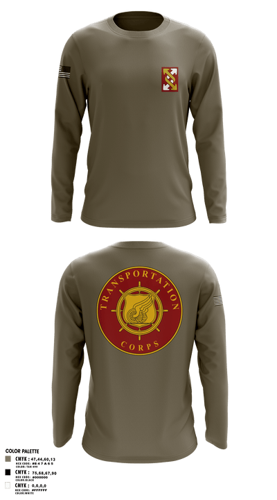 993rd Transportation Company 34221849 Long Sleeve Performance Polo - 1