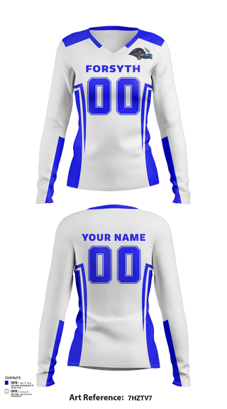 Women's Long Sleeve Vneck Shirt, Forsyth High School Volleyball, Women's Volleyball, Teamtime, Team time, sublimation, custom sports apparel, team uniforms, spirit wear, spiritwear, sports uniforms, custom shirts, team store, custom team store, fundraiser sports, apparel fundraiser