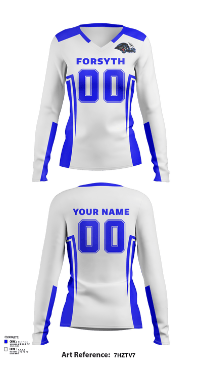 Forsyth High School Volleyball 13165035 Women's Long Sleeve V-neck Shirt - 82