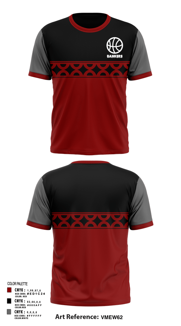 Short Sleeve Performance Shirt, Bankers, Men's Basketball, Teamtime, Team time, sublimation, custom sports apparel, team uniforms, spirit wear, spiritwear, sports uniforms, custom shirts, team store, custom team store, fundraiser sports, apparel fundraiser