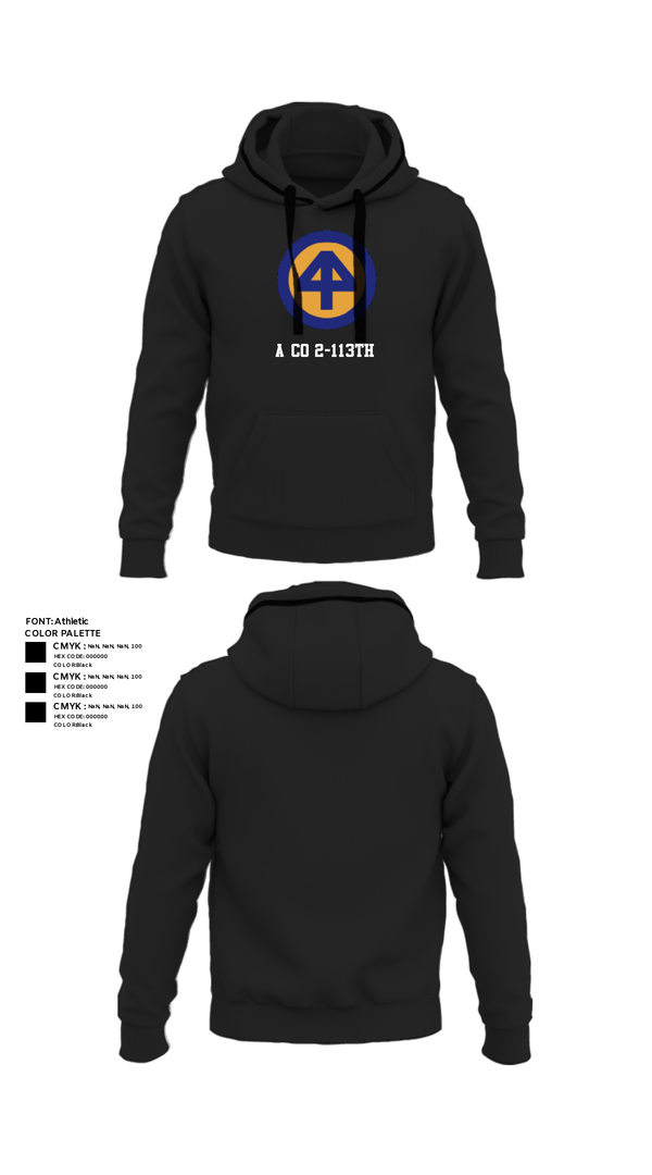 Hoodie, A CO 2-113th, Army, Teamtime, Team time, sublimation, custom sports apparel, team uniforms, spirit wear, spiritwear, sports uniforms, custom shirts, team store, custom team store, fundraiser sports, apparel fundraiser
