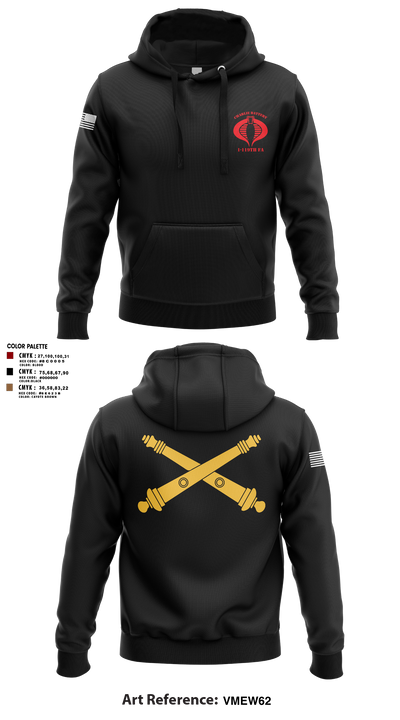 Charlie Battery, 1-119th FA 47943338 Hoodie - 3