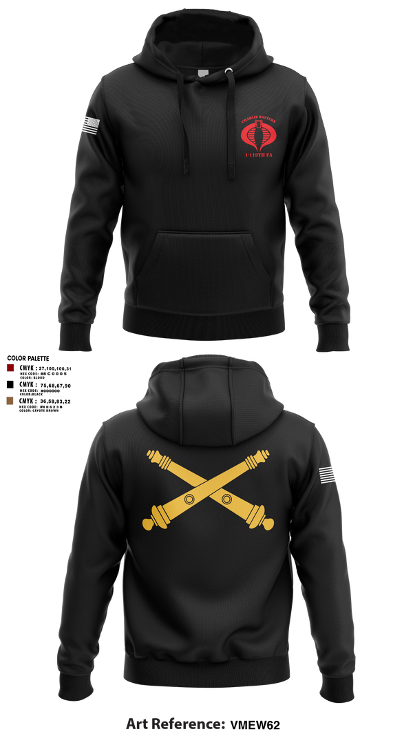 Hoodie, Charlie Battery, 1-119th FA, , Teamtime, Team time, sublimation, custom sports apparel, team uniforms, spirit wear, spiritwear, sports uniforms, custom shirts, team store, custom team store, fundraiser sports, apparel fundraiser