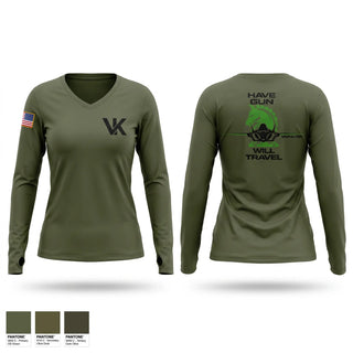 Womens Long Sleeve Vneck Shirt, VMFA-121 new, Marines, Teamtime, Team time, sublimation, custom sports apparel, team uniforms, spirit wear, spiritwear, sports uniforms, custom shirts, team store, custom team store, fundraiser sports, apparel fundraiser