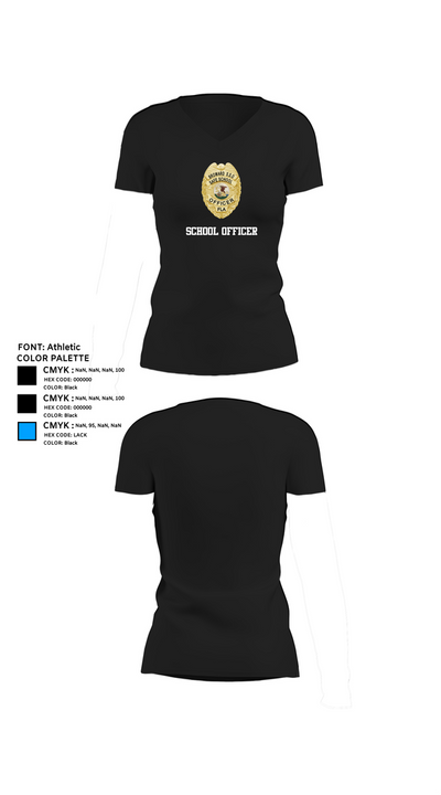 School officer 37316747 Women's Short Sleeve V-neck Shirt - 23