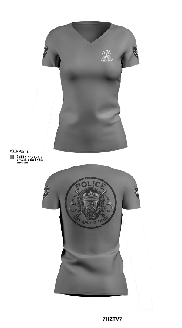 NIPAS Arrest Team 45183041 Women's Short Sleeve V-neck Shirt - 25