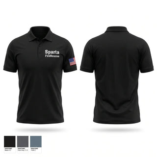 Short Sleeve Performance Polo, Sparta Fire/Rescue, Fire Department, Teamtime, Team time, sublimation, custom sports apparel, team uniforms, spirit wear, spiritwear, sports uniforms, custom shirts, team store, custom team store, fundraiser sports, apparel fundraiser