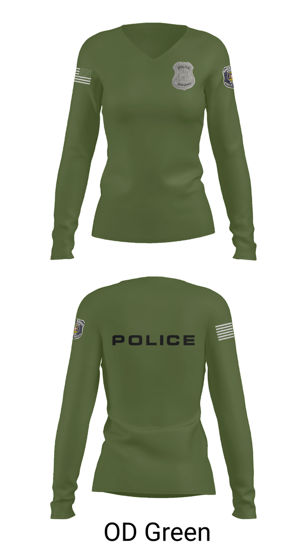 Womens Long Sleeve Vneck Shirt, RRPD, Police, Teamtime, Team time, sublimation, custom sports apparel, team uniforms, spirit wear, spiritwear, sports uniforms, custom shirts, team store, custom team store, fundraiser sports, apparel fundraiser