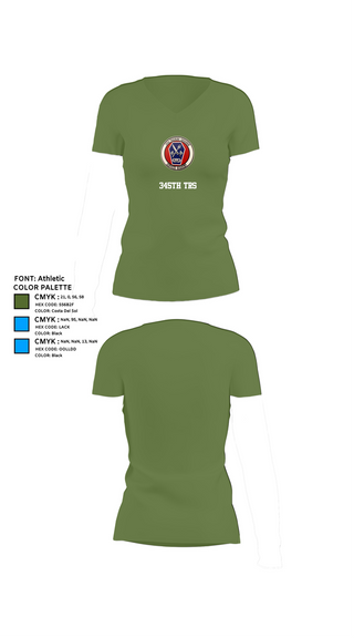 Womens Short Sleeve Vneck Shirt, 345th TRS, , Teamtime, Team time, sublimation, custom sports apparel, team uniforms, spirit wear, spiritwear, sports uniforms, custom shirts, team store, custom team store, fundraiser sports, apparel fundraiser