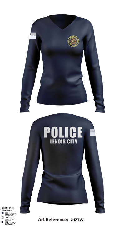 Lenoir City Police Department 11946827 Women's Long Sleeve V-neck Shirt - 1