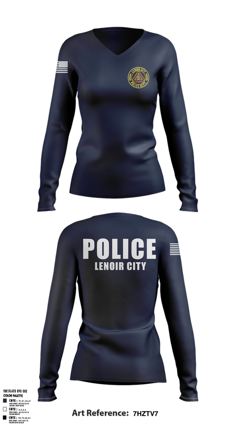 Womens Long Sleeve Vneck Shirt, Lenoir City Police Department, , Teamtime, Team time, sublimation, custom sports apparel, team uniforms, spirit wear, spiritwear, sports uniforms, custom shirts, team store, custom team store, fundraiser sports, apparel fundraiser
