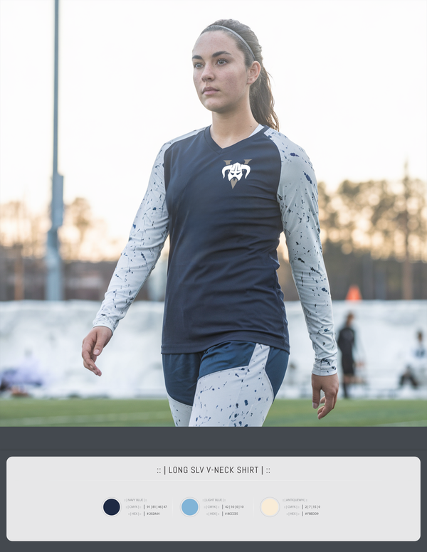 Womens Long Sleeve Vneck Shirt, Nashoba Tech Soccer, Women's Soccer, Teamtime, Team time, sublimation, custom sports apparel, team uniforms, spirit wear, spiritwear, sports uniforms, custom shirts, team store, custom team store, fundraiser sports, apparel fundraiser