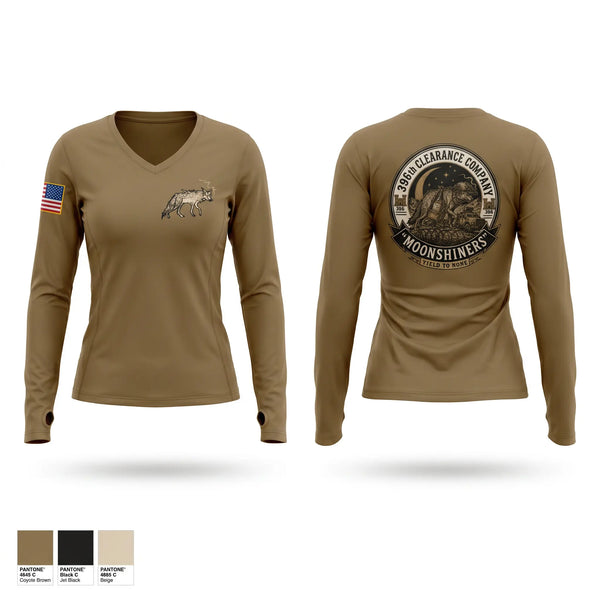 Womens Long Sleeve Vneck Shirt, 396 EN CO, Army, Teamtime, Team time, sublimation, custom sports apparel, team uniforms, spirit wear, spiritwear, sports uniforms, custom shirts, team store, custom team store, fundraiser sports, apparel fundraiser