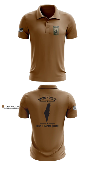 Short Sleeve Performance Polo, B CO 3/172 1st PLT, Army, Teamtime, Team time, sublimation, custom sports apparel, team uniforms, spirit wear, spiritwear, sports uniforms, custom shirts, team store, custom team store, fundraiser sports, apparel fundraiser