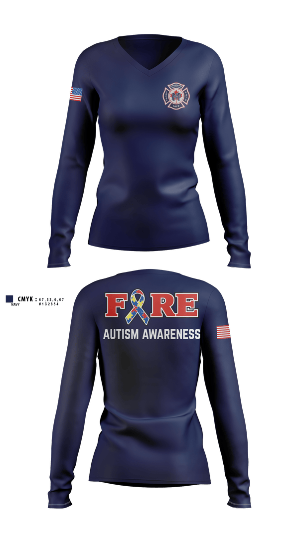 Womens Long Sleeve Vneck Shirt, Maplewood Fire department, Fire Department, Teamtime, Team time, sublimation, custom sports apparel, team uniforms, spirit wear, spiritwear, sports uniforms, custom shirts, team store, custom team store, fundraiser sports, apparel fundraiser
